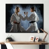 Women Martial Arts Fight Training Studio - Martial Arts Canvas Wall Art