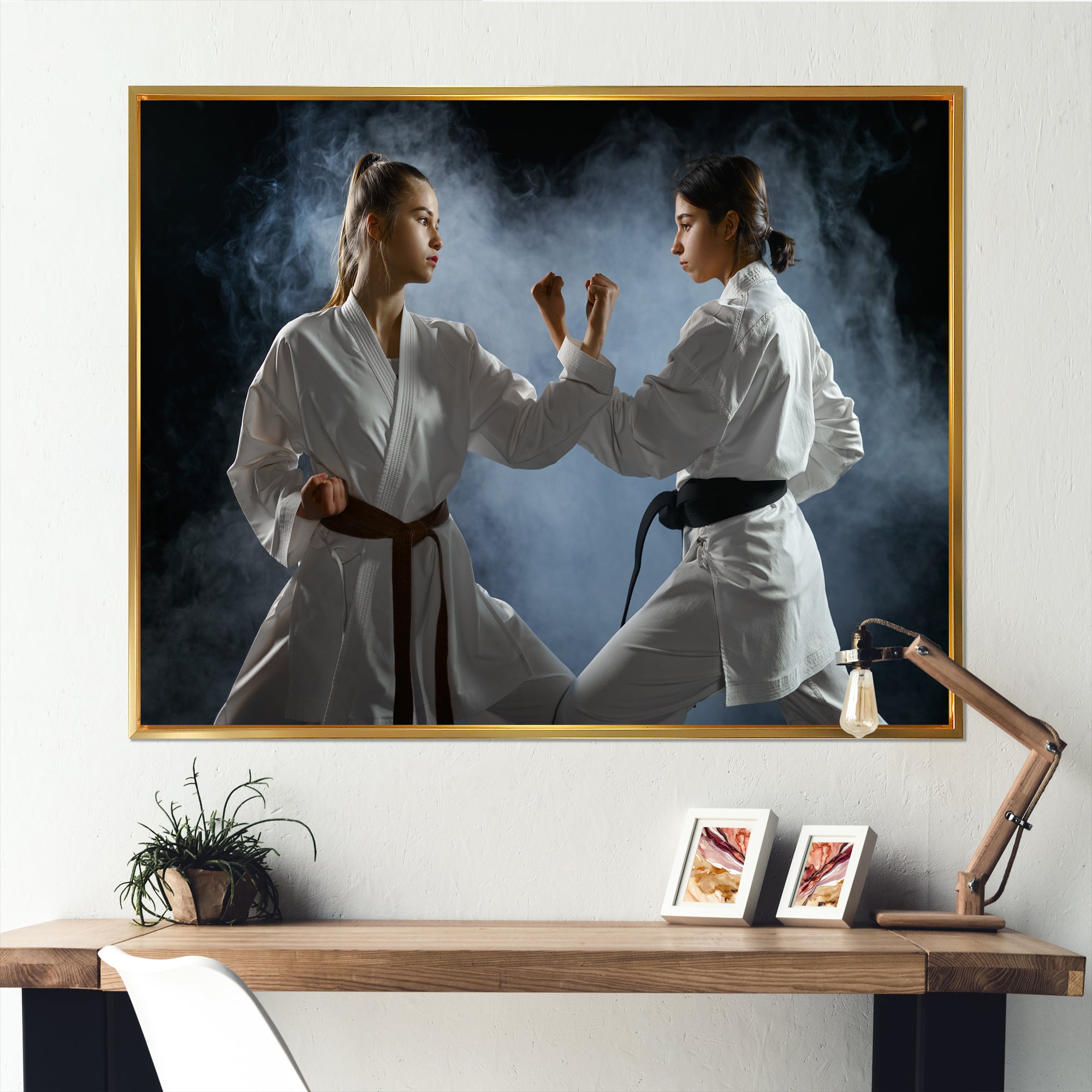 Women Martial Arts Fight Training Studio - Martial Arts Canvas Wall Art