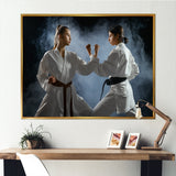 Women Martial Arts Fight Training Studio - Martial Arts Canvas Wall Art