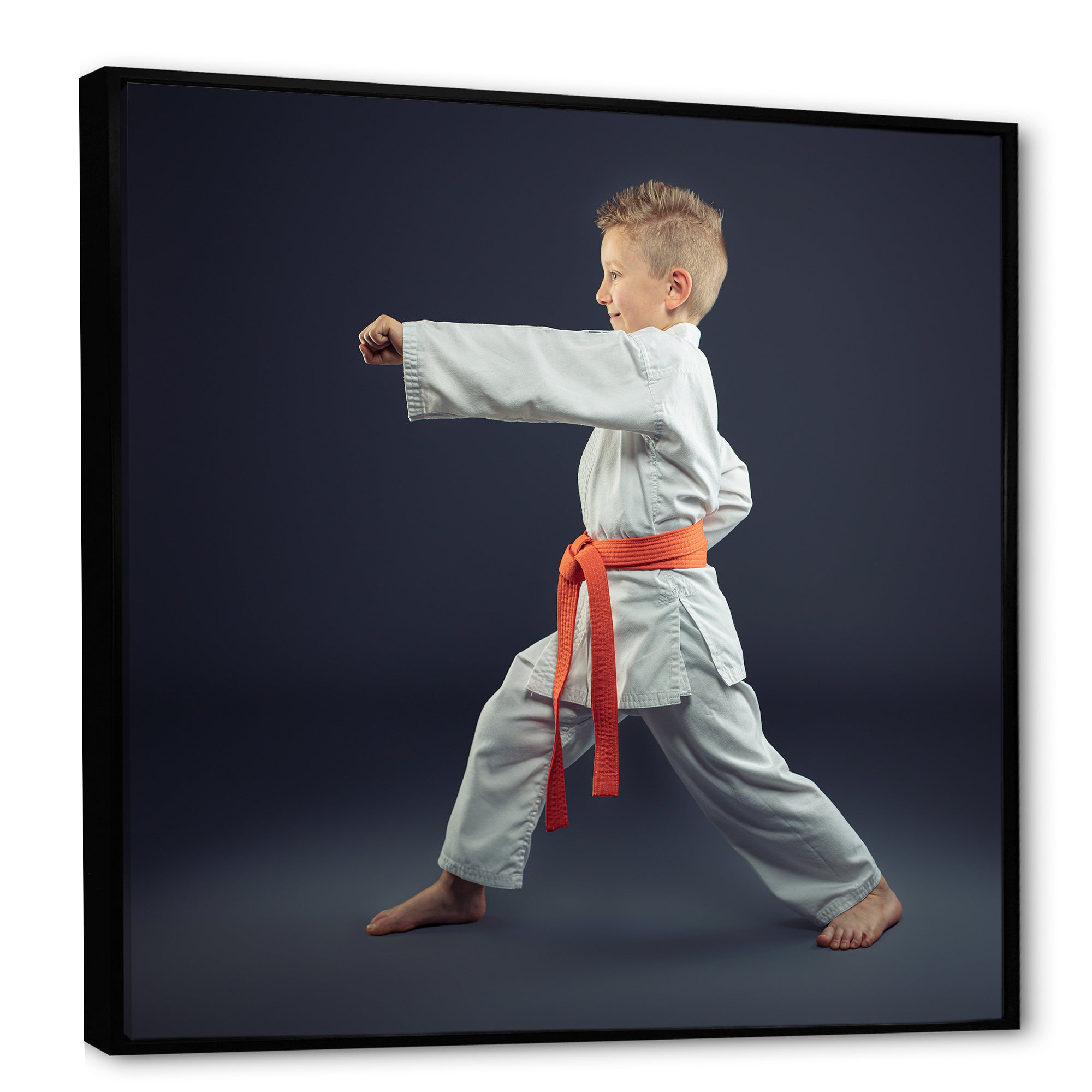 Martial Arts Karate Child Orange Belt Training Studio - Martial Arts Canvas Wall Art