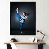 Karate Kick Black Belt - Martial Arts Canvas Wall Art
