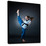 Karate Kick Black Belt - Martial Arts Canvas Wall Art