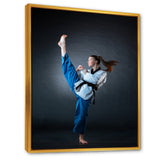 Karate Kick Black Belt - Martial Arts Canvas Wall Art