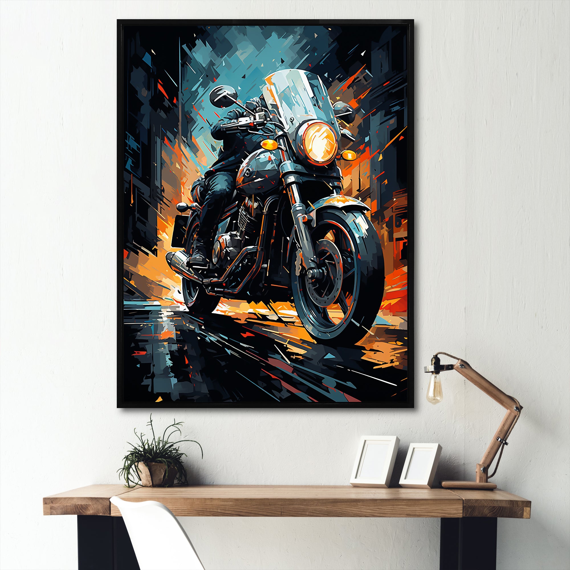 Classic Lavish Motor Bike - Motorcycle Canvas Wall Art