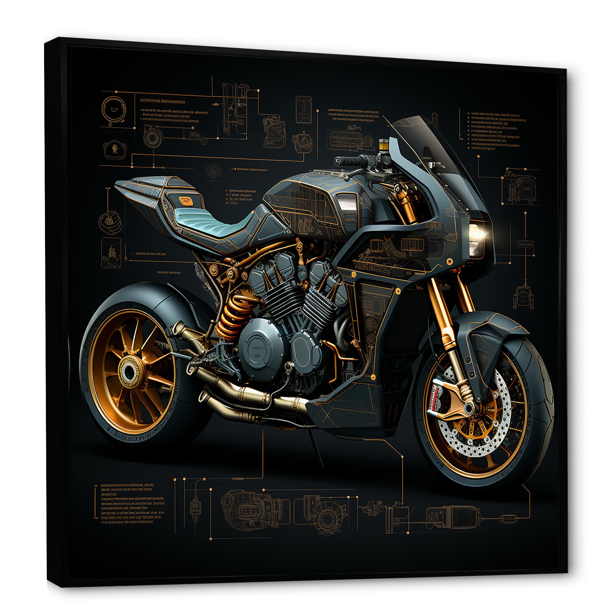 Classic Lavish Motorcycle - Motorcycle Canvas Wall Art