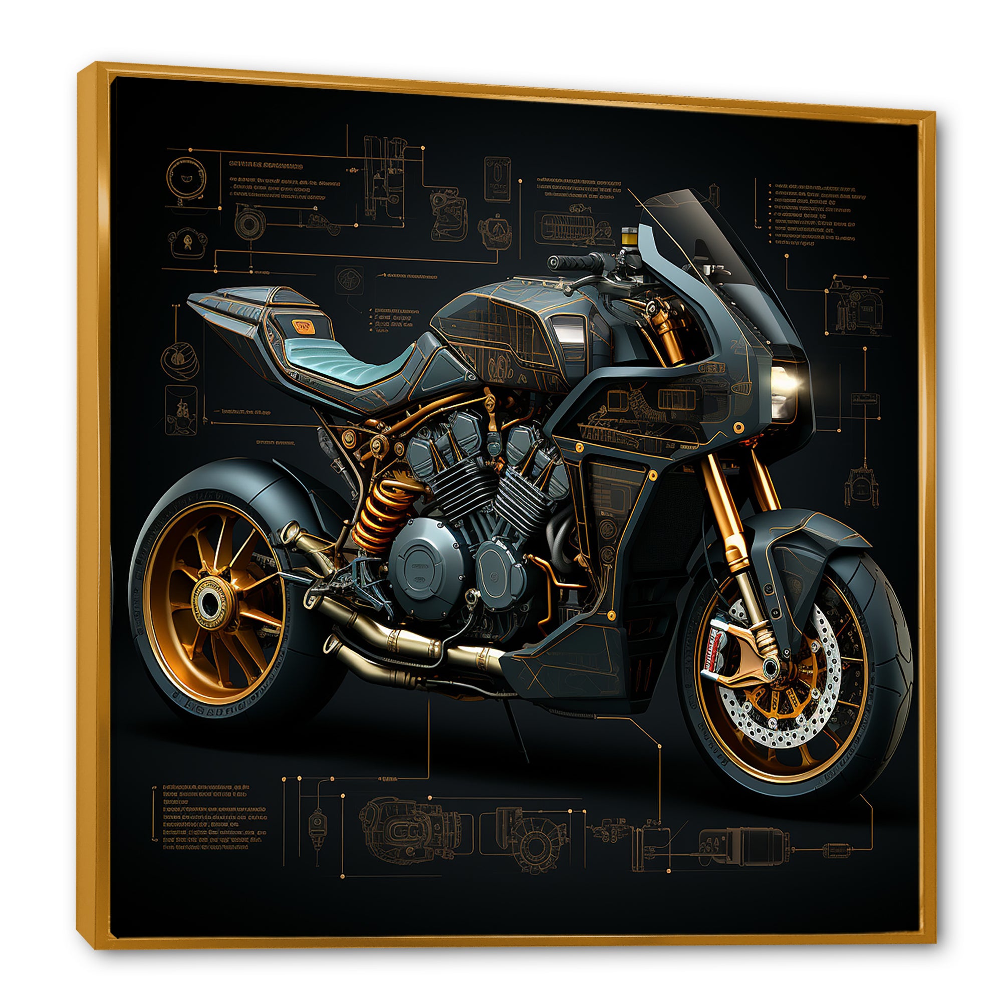 Classic Lavish Motorcycle - Motorcycle Canvas Wall Art