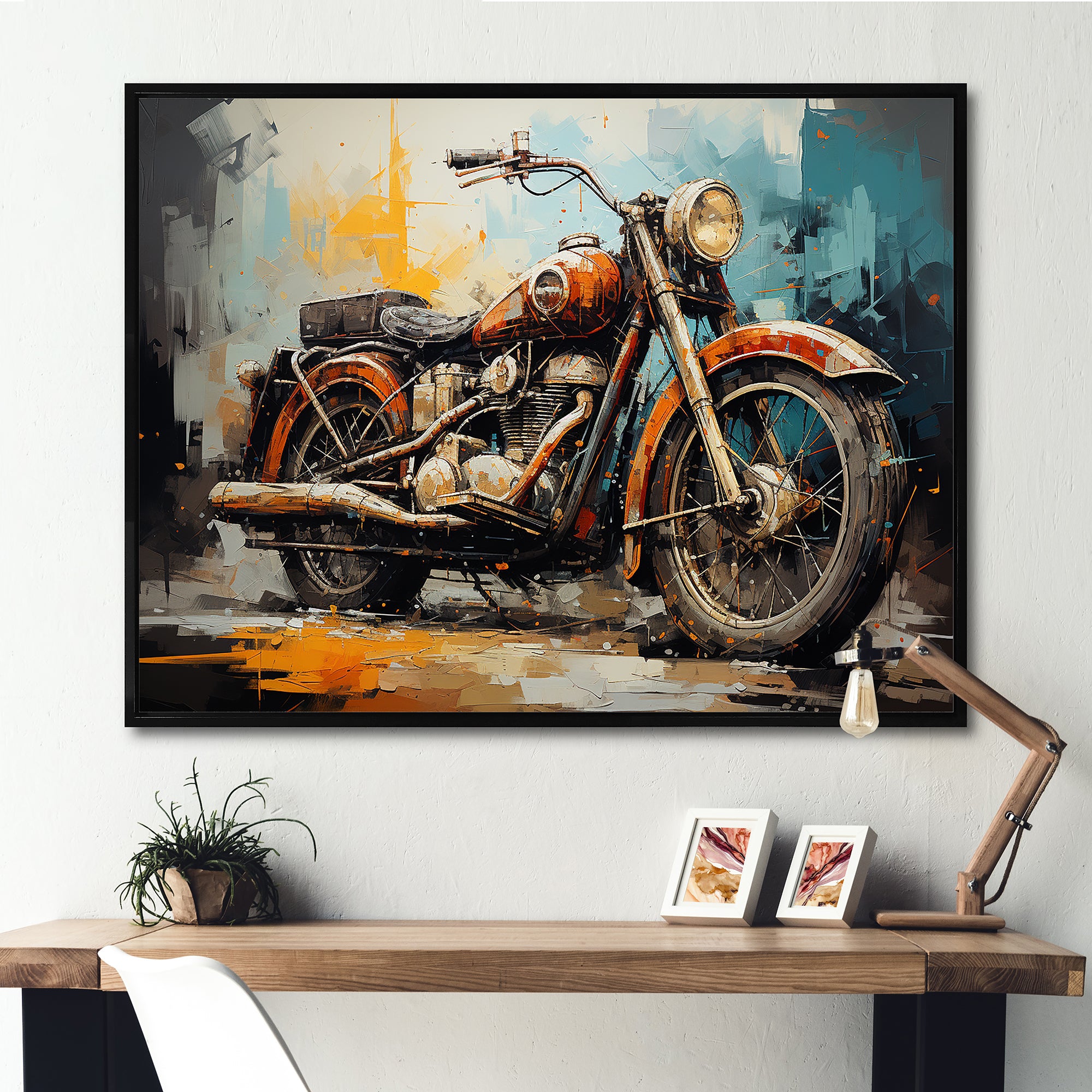 Rustic Motorcycle Odyssey - Motorcycle Canvas Wall Art