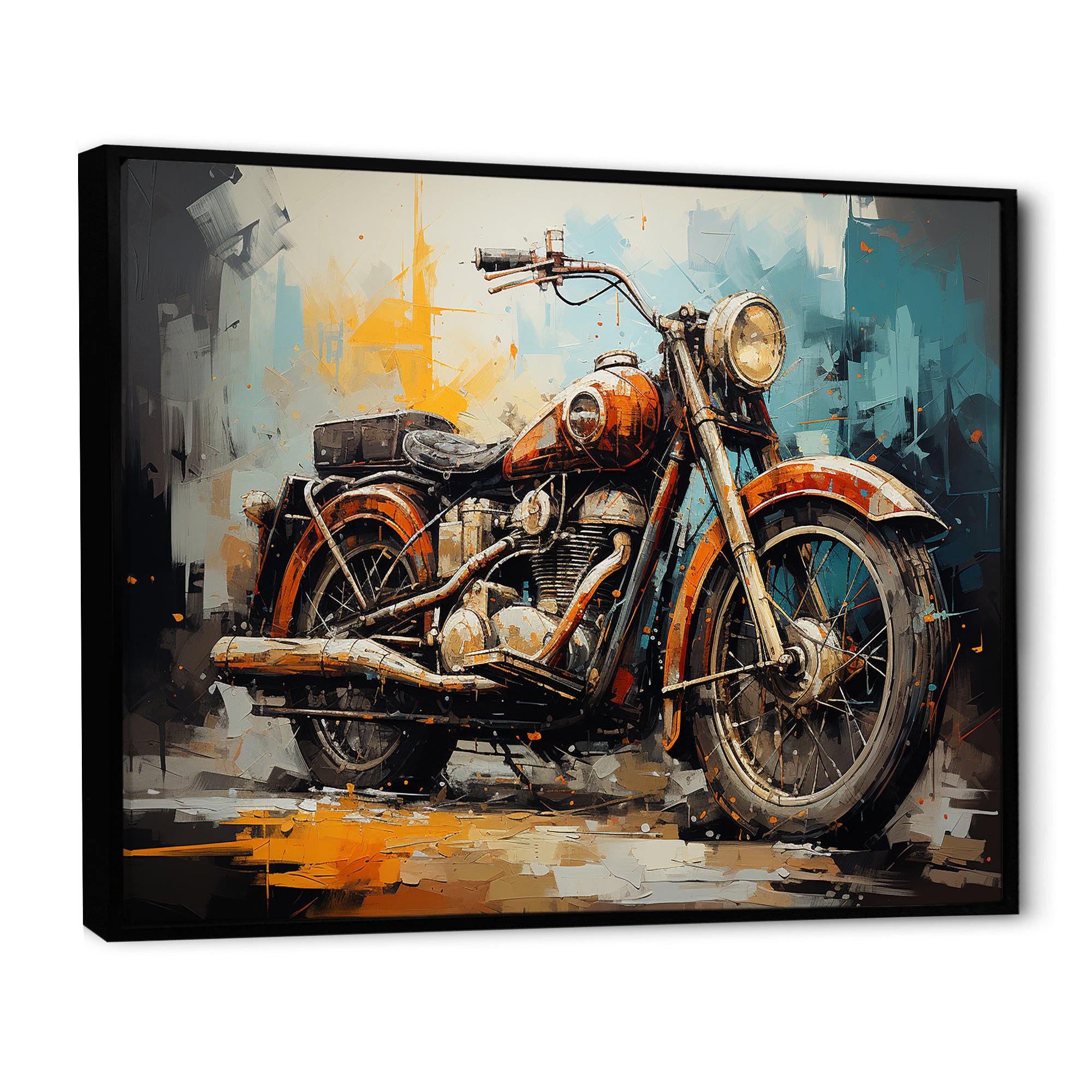 Rustic Motorcycle Odyssey - Motorcycle Canvas Wall Art