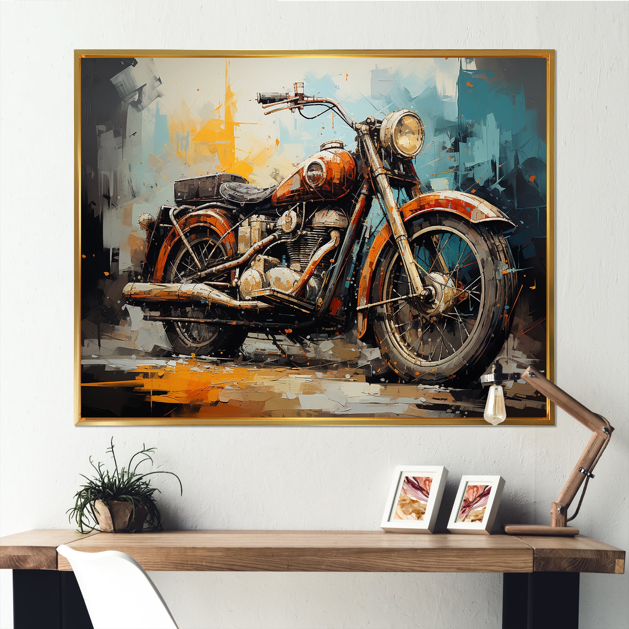 Rustic Motorcycle Odyssey - Motorcycle Canvas Wall Art