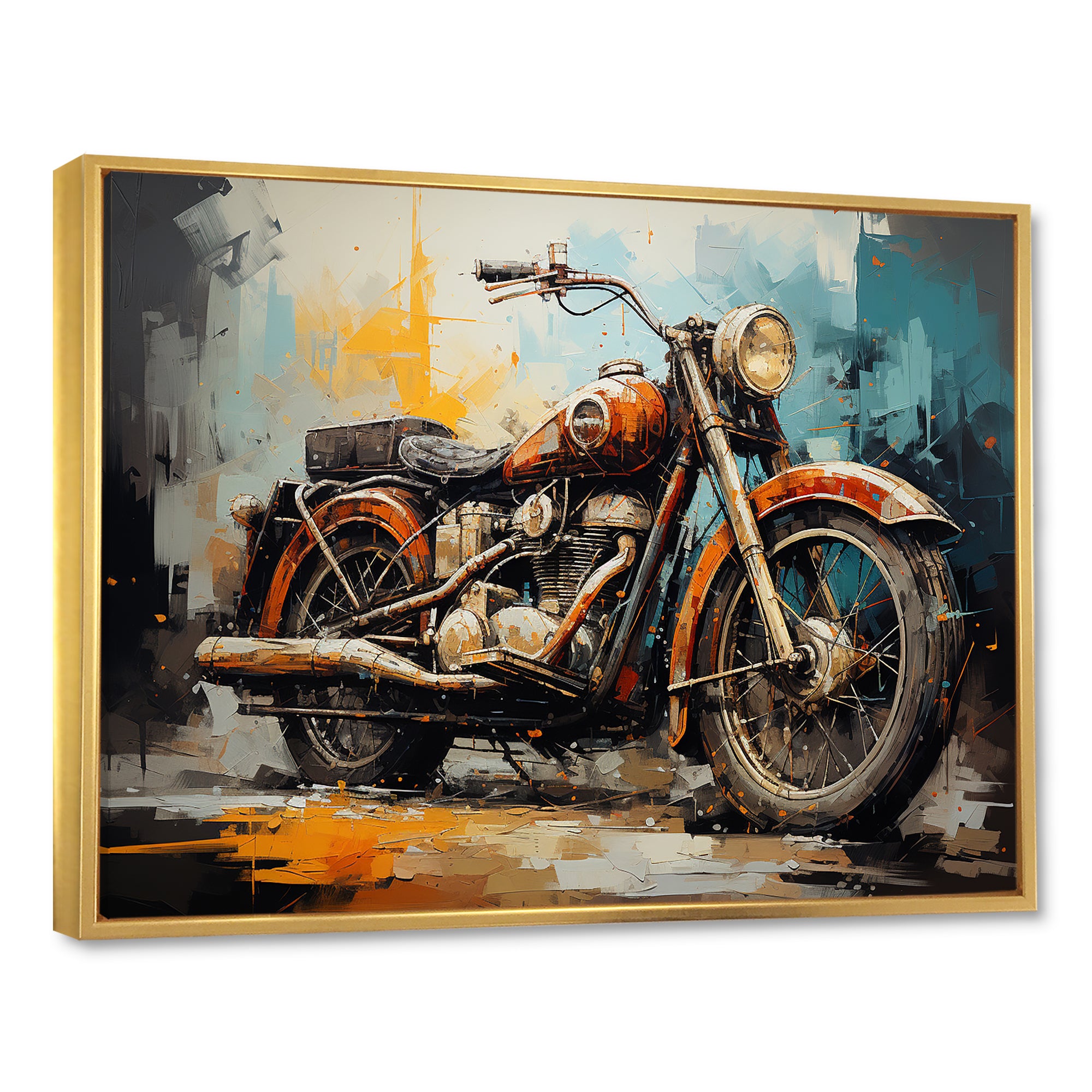 Rustic Motorcycle Odyssey - Motorcycle Canvas Wall Art