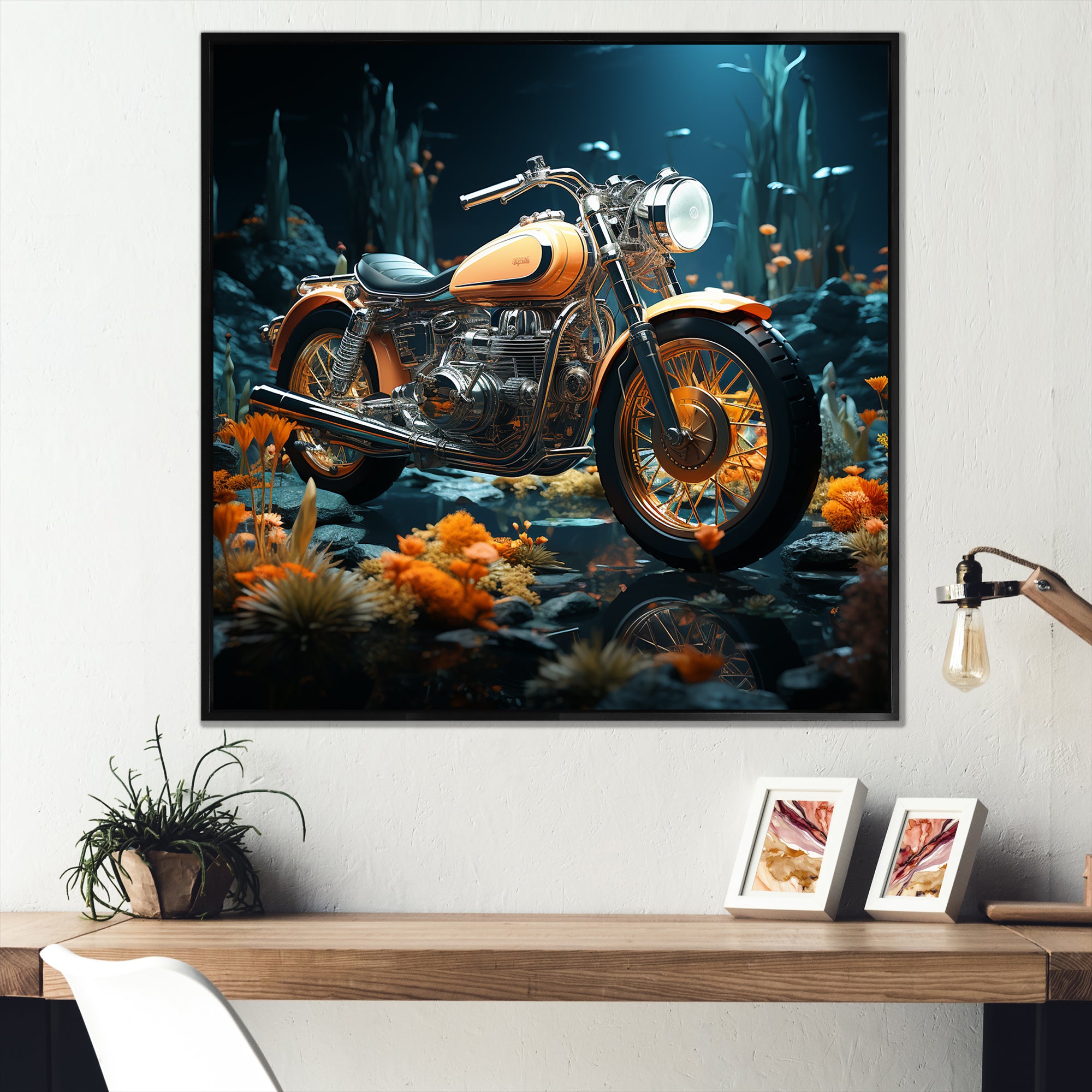 Rustic Motorcycle Bike Memory - Motorcycle Canvas Wall Art