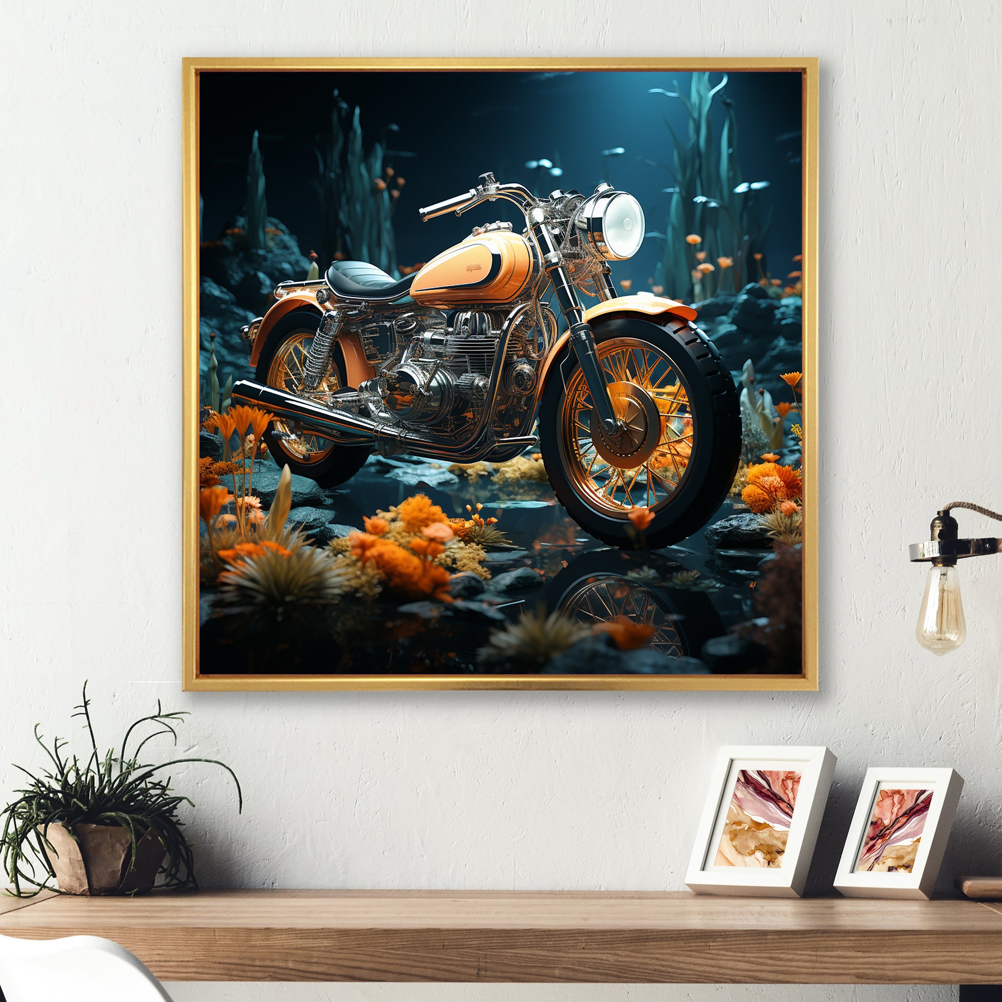 Rustic Motorcycle Bike Memory - Motorcycle Canvas Wall Art