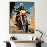 Orange And Blue Dirty Bike - Motorcycle Canvas Wall Art