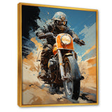 Orange And Blue Dirty Bike - Motorcycle Canvas Wall Art