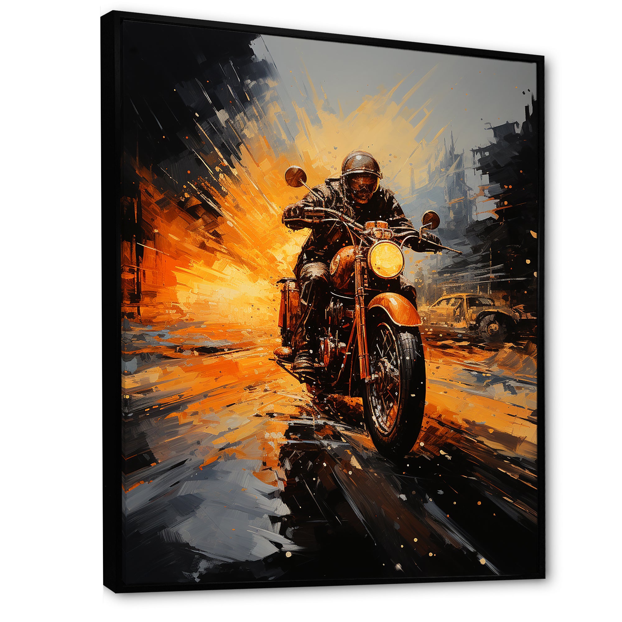 Yellow Dirt Bike Adventure - Motorcycle Canvas Wall Art