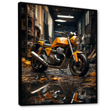 Yellow Dirt Bike Elegance - Motorcycle Canvas Wall Art