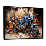 Blue Dirty Bike Urban Speed - Motorcycle Canvas Wall Art