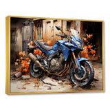 Blue Dirty Bike Urban Speed - Motorcycle Canvas Wall Art