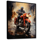 Crimson Thunder Red Dirt Bike - Motorcycle Canvas Wall Art