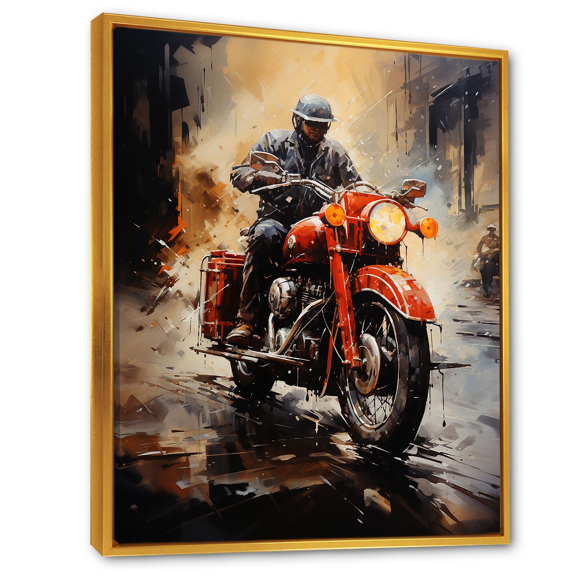 Crimson Thunder Red Dirt Bike - Motorcycle Canvas Wall Art