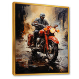 Crimson Thunder Red Dirt Bike - Motorcycle Canvas Wall Art