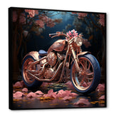 Rustic Pink Chopper Bike - Motorcycle Canvas Wall Art