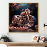 Rustic Pink Chopper Bike - Motorcycle Canvas Wall Art