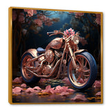 Rustic Pink Chopper Bike - Motorcycle Canvas Wall Art