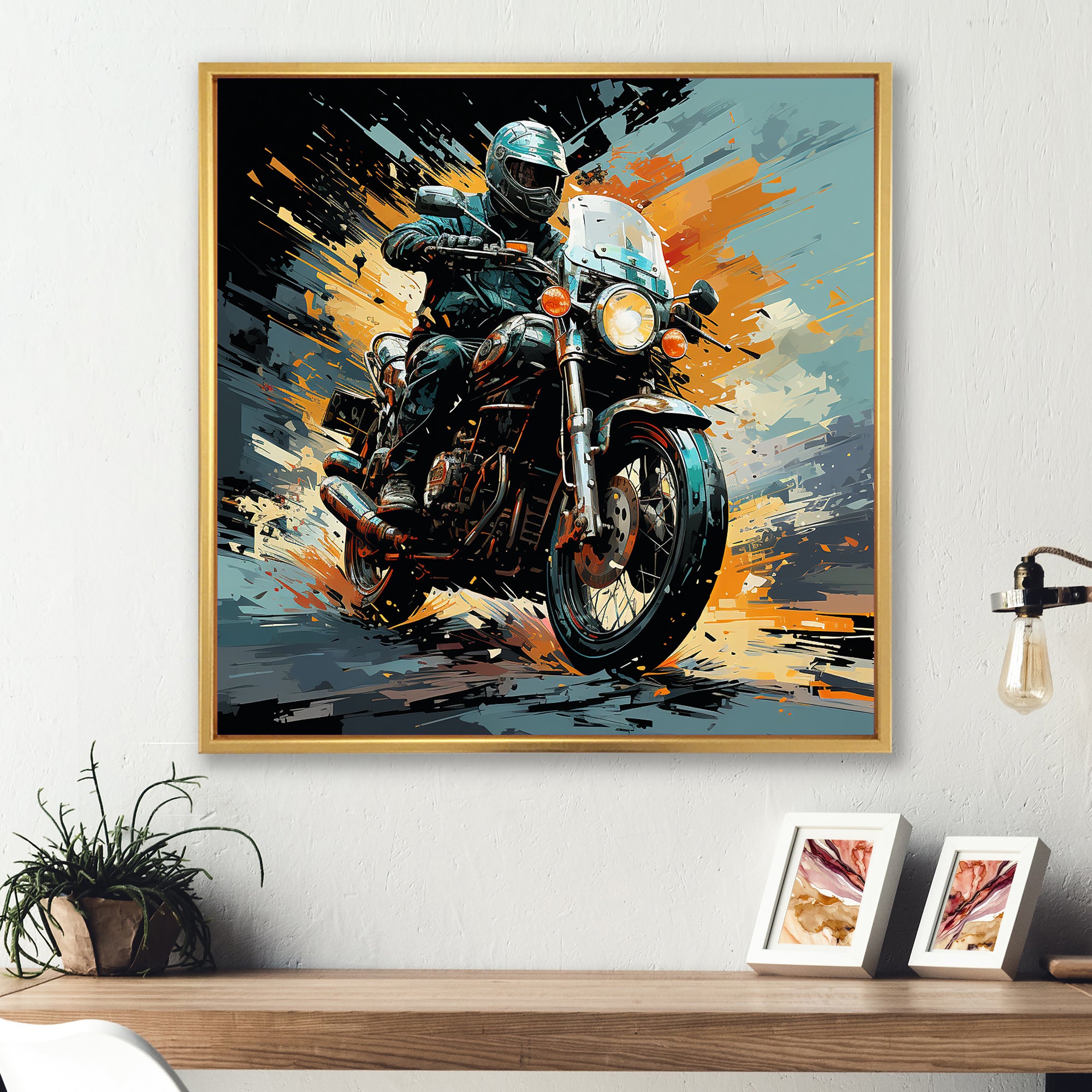 Dirt Bike Motorcycle Matrix - Motorcycle Canvas Wall Art