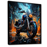 Motorcycle Electric Blue Ride - Motorcycle Canvas Wall Art