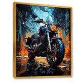 Motorcycle Electric Blue Ride - Motorcycle Canvas Wall Art