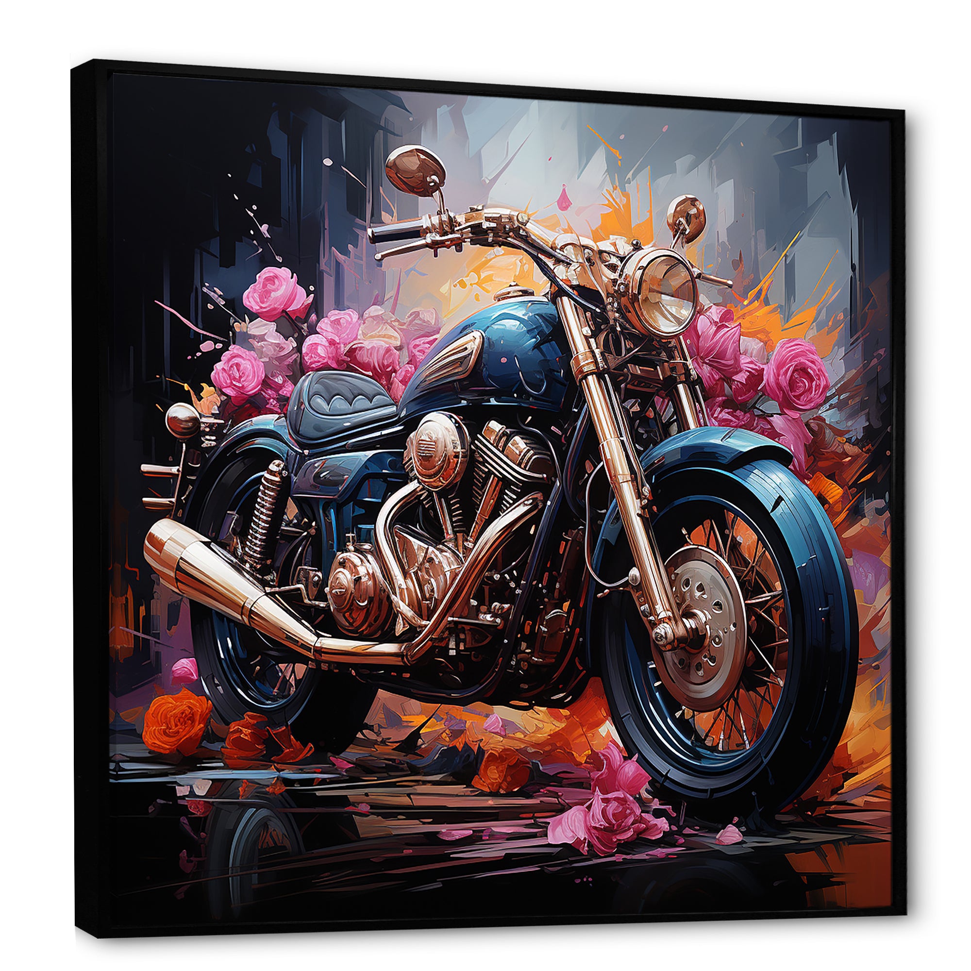 Expressionist Motor Adventure - Motorcycle Canvas Wall Art