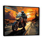 Expressionist Motorcycle Ride - Motorcycle Canvas Wall Art