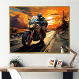 Expressionist Motorcycle Ride - Motorcycle Canvas Wall Art