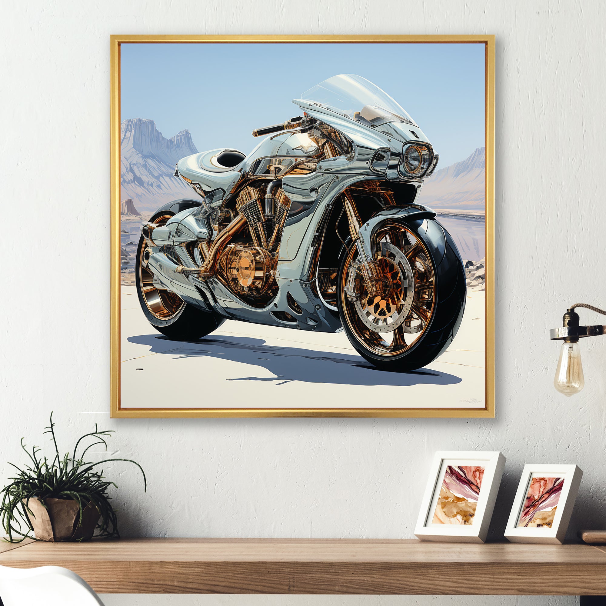 Futuristic Speedster - Motorcycle Canvas Wall Art