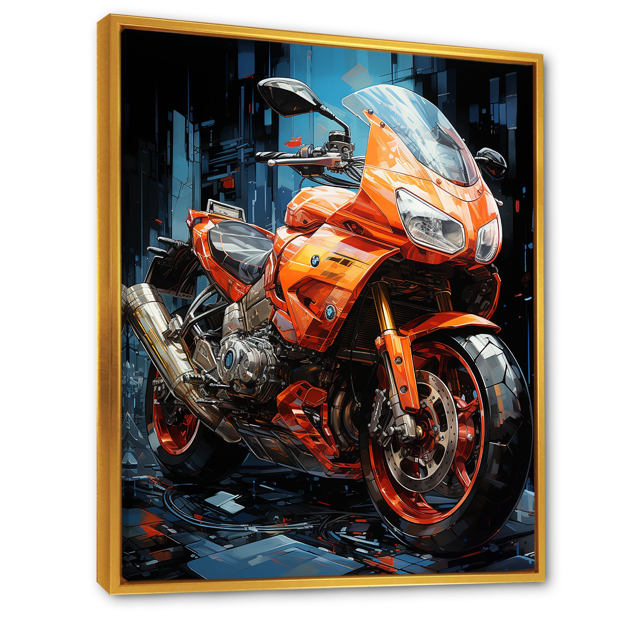 Geometric Bike Essence - Motorcycle Canvas Wall Art