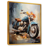 Impressionist Bike Ride - Motorcycle Canvas Wall Art