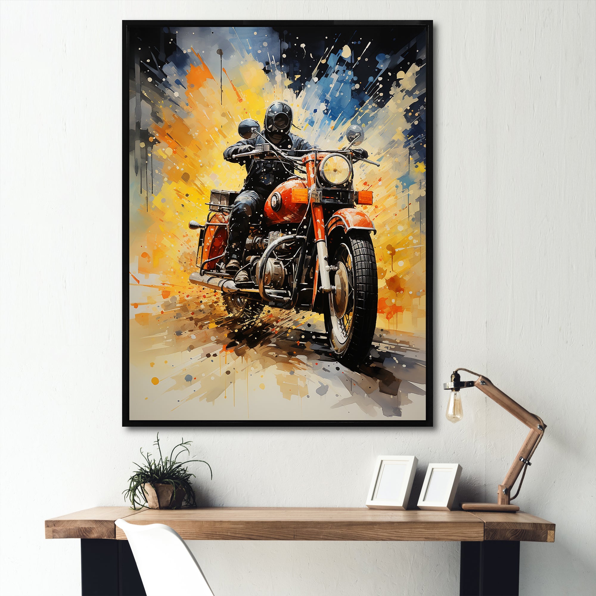 Industrial Motorcycle Adventure - Motorcycle Canvas Wall Art