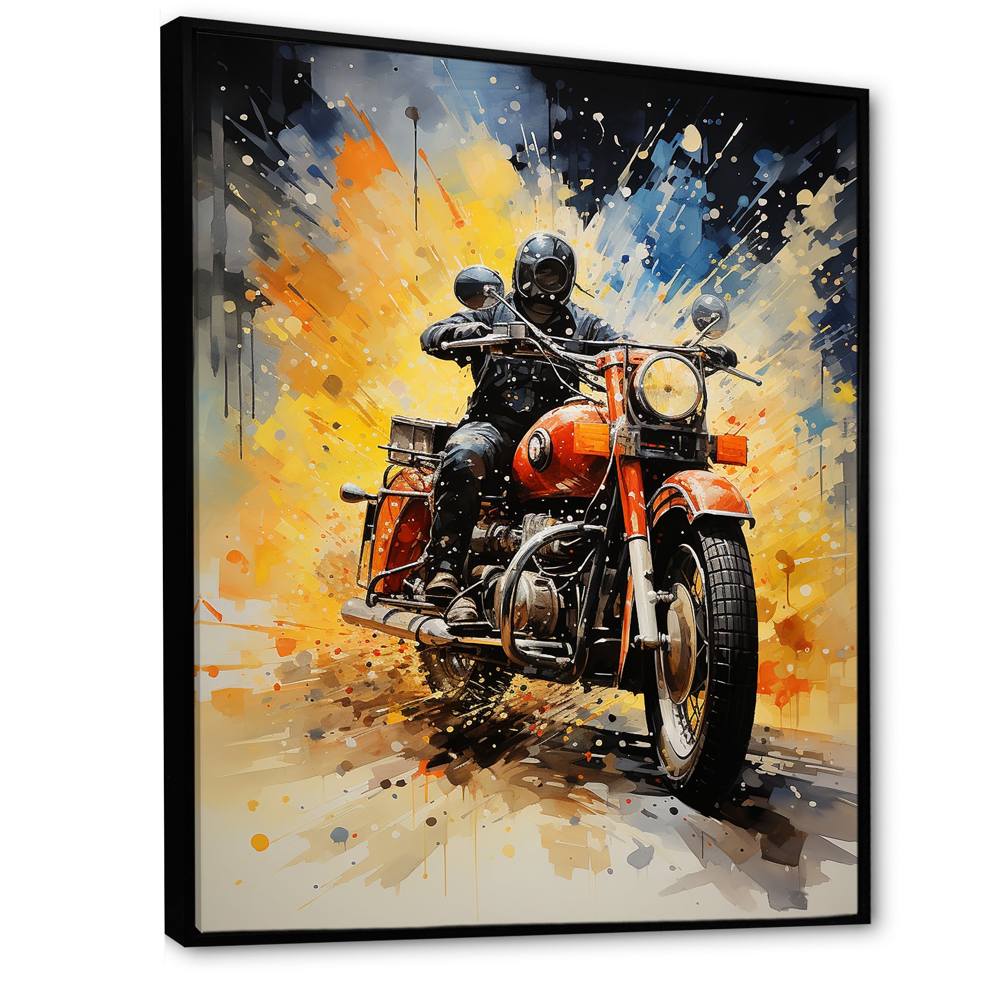 Industrial Motorcycle Adventure - Motorcycle Canvas Wall Art