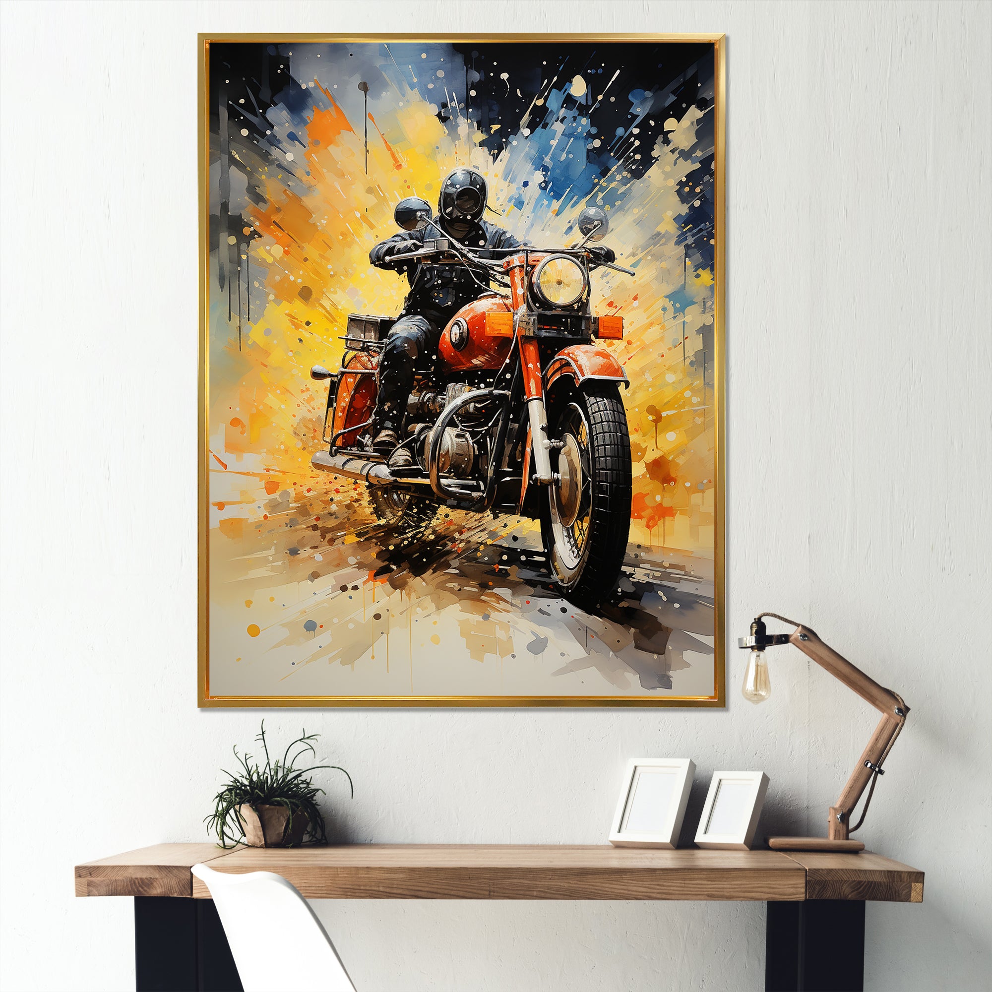 Industrial Motorcycle Adventure - Motorcycle Canvas Wall Art