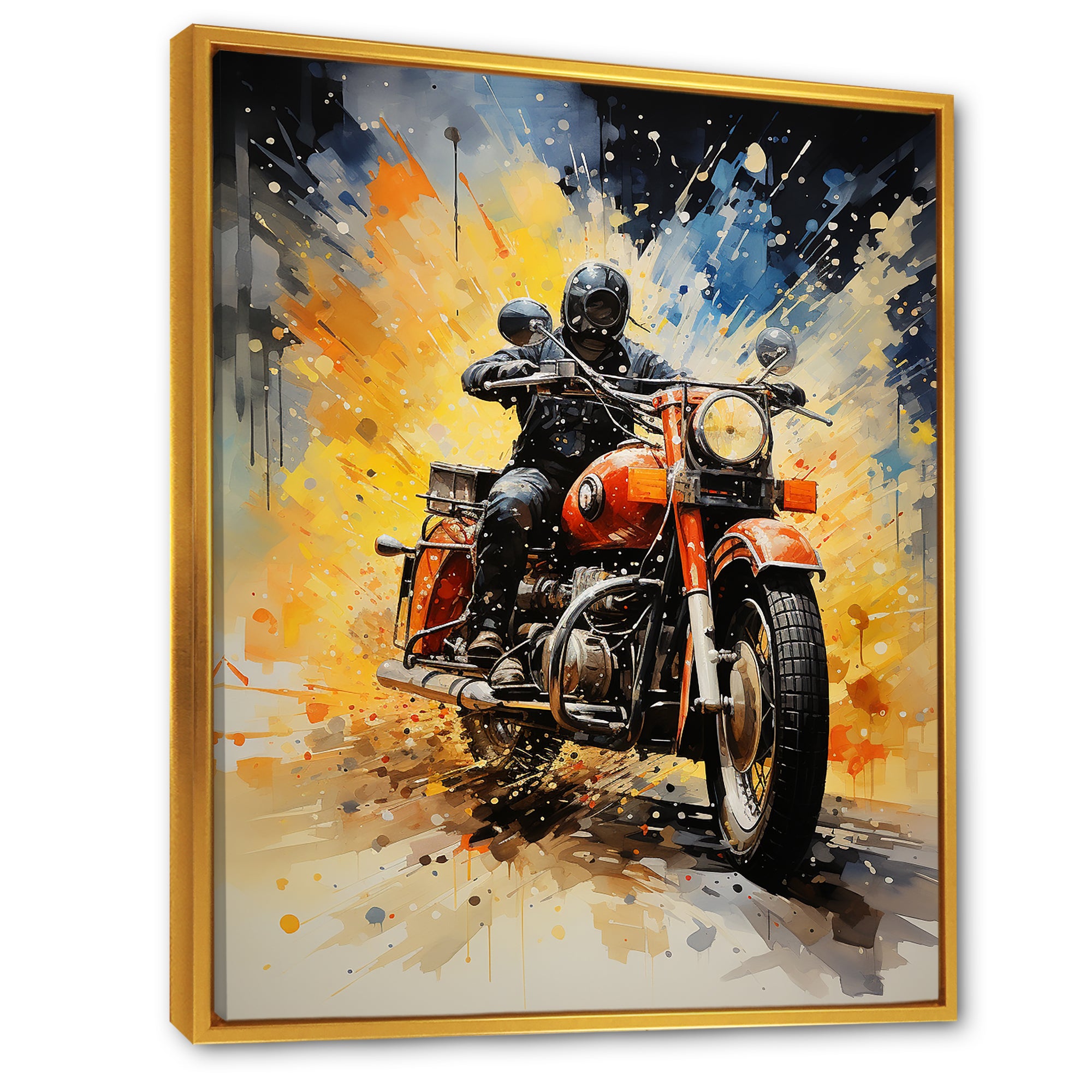 Industrial Motorcycle Adventure - Motorcycle Canvas Wall Art