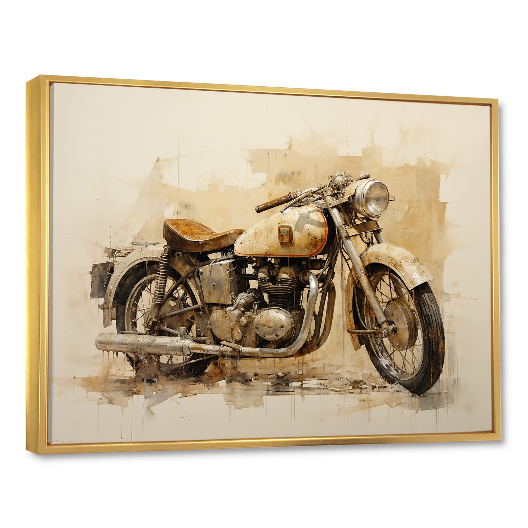 Minimalism Motorcycle - Motorcycle Canvas Wall Art