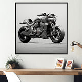 Minimalist Roadster - Motorcycle Canvas Wall Art