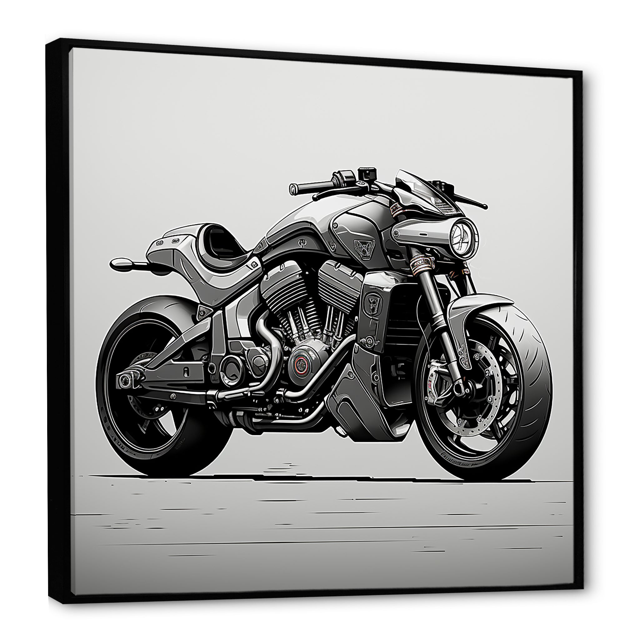 Minimalist Roadster - Motorcycle Canvas Wall Art