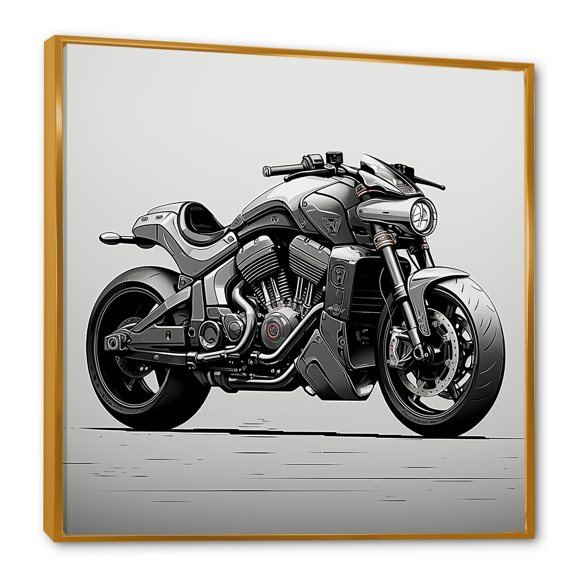 Minimalist Roadster - Motorcycle Canvas Wall Art