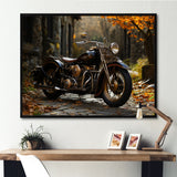 Motorcycle Charm In Winter - Motorcycle Canvas Wall Art