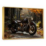 Motorcycle Charm In Winter - Motorcycle Canvas Wall Art