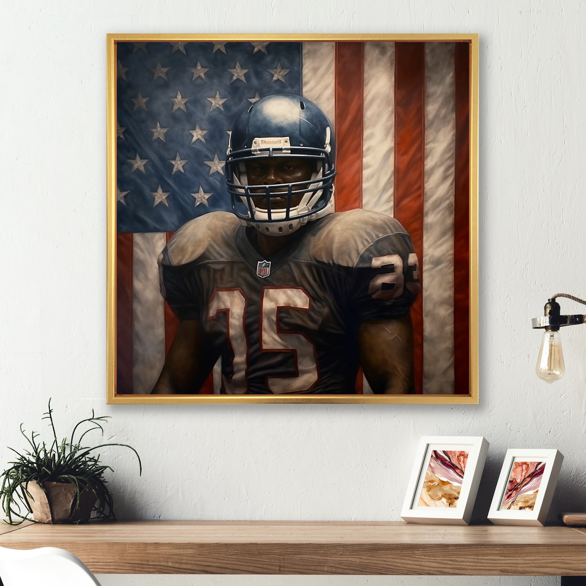 Patriot USA Football Player - NFL Canvas Wall Art