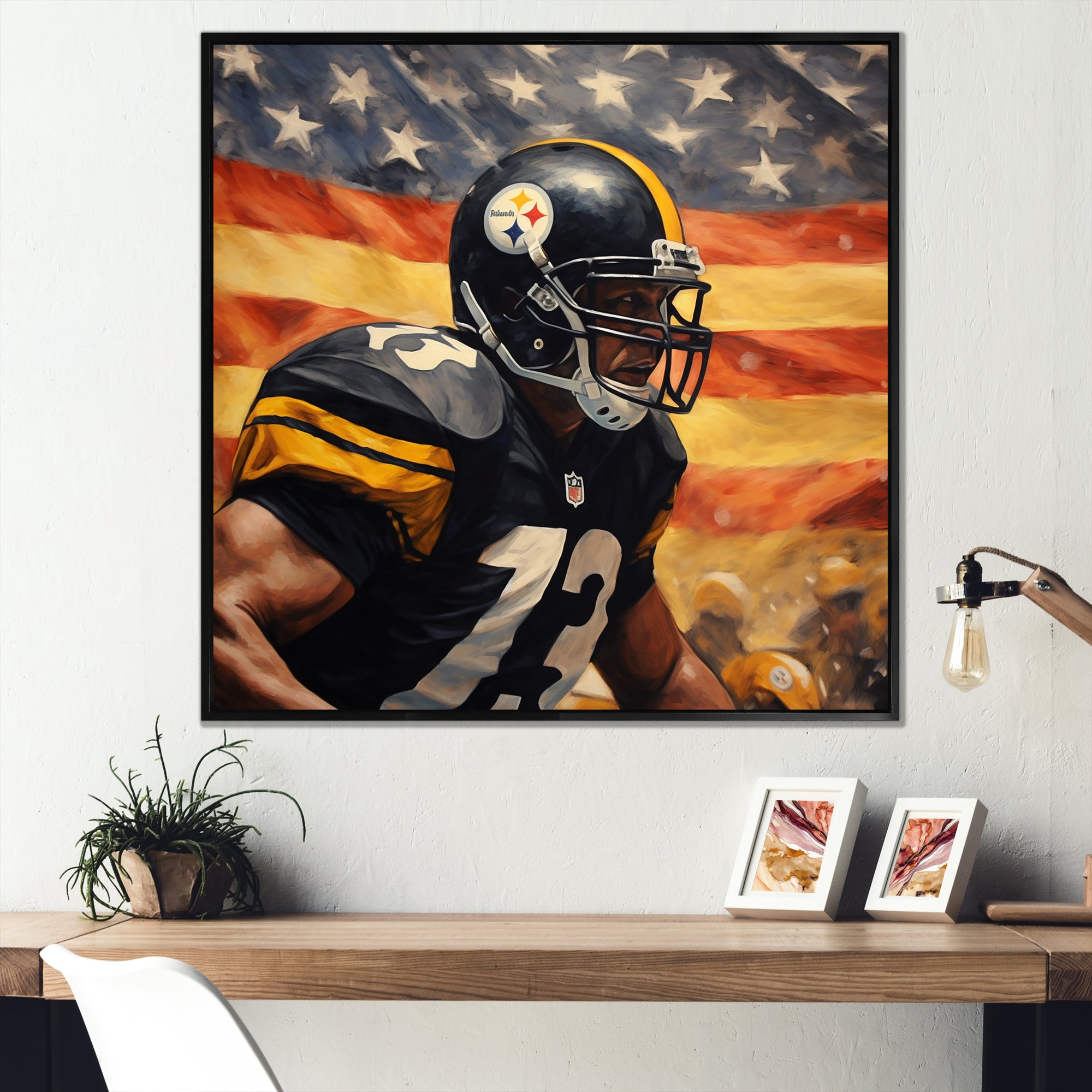 Patriot USA Football Player I - NFL Canvas Wall Art