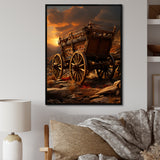 Old American Cart In Texas Horizon - Old American Cart Canvas Wall Art